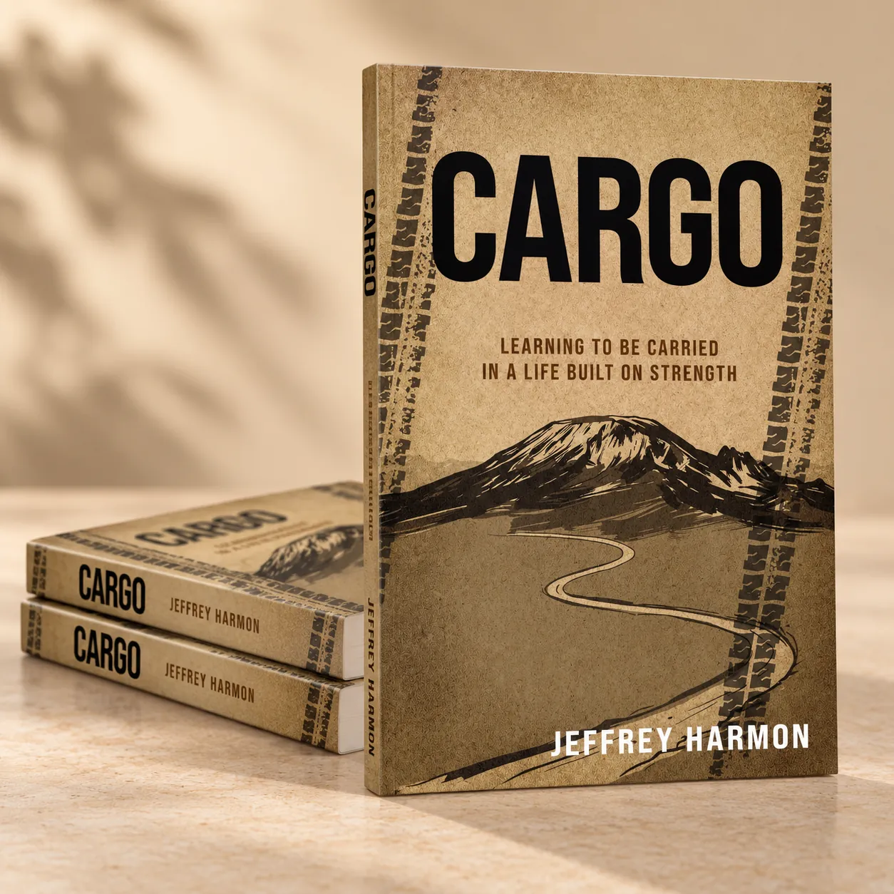 Copies of Cargo stacked in warm afternoon light